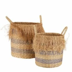 Florabelle - Montego Seagrass Jute Basket Natural Set Of 2