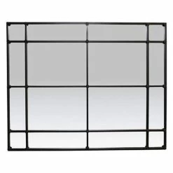OneWorld - Crawford Rectangular 16 Pane Mirror Black