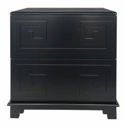 Cafe Lighting - Greek Key Bedside Table Black