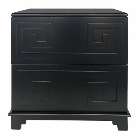 Cafe Lighting - Greek Key Bedside Table Black