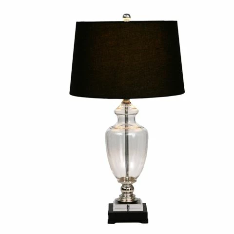 OneWorld - Glass Black Lamp With Black Shade