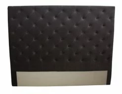 French Country - Button Bed Head King Dark Grey Velvet