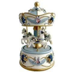 The Russel Collection The Russell Collection - Carousel 3 Horse Petite Blue
