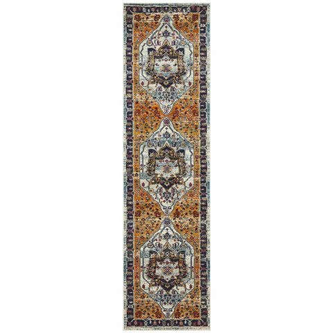 Tapete Rug - Babylon Tulip Look Runner Rug Rust 300x80cm