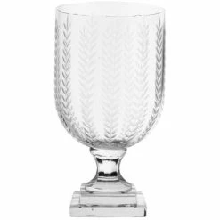 The Enchanted Home - Etched Vertical Leaf Hurricane Medium