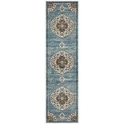Tapete Rug - Babylon Medallion Look Runner Rug Blue 400x80