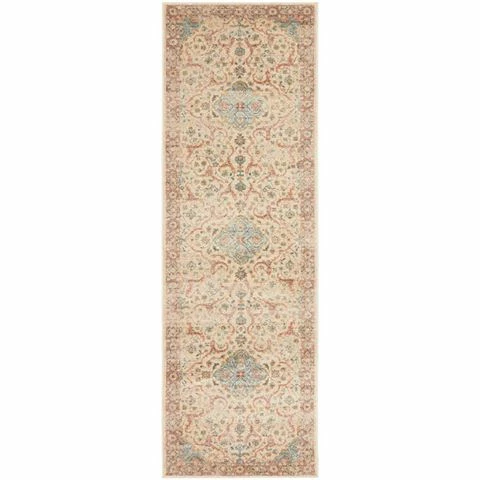 Tapete Rug - Legacy Aztec Runner Rug Beige 400x80cm