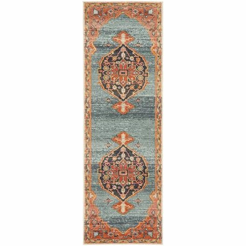 Tapete Rug - Legacy Aztec Runner Rug Multi Rust 500x80cm