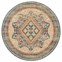 Tapete Rug - Legacy Aztec Diamond Round Rug Navy 200x200cm