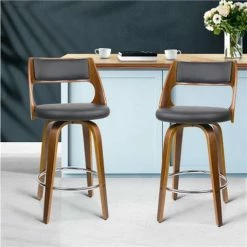 MyBar - Wooden Bar Stool Black Set 2pc