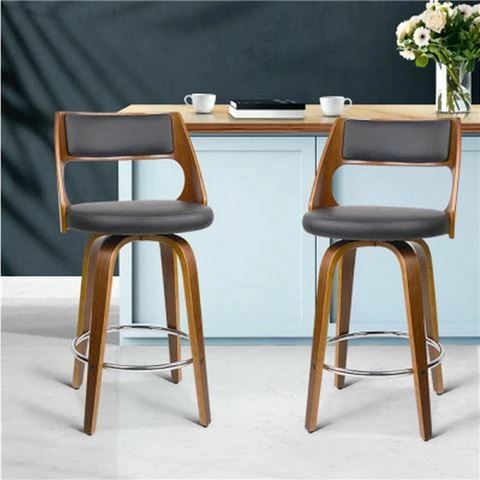 MyBar - Wooden Bar Stool Black Set 2pc