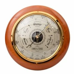 Cobb & Co. - Round Barometer W/Glossy Oak Finish 28cm