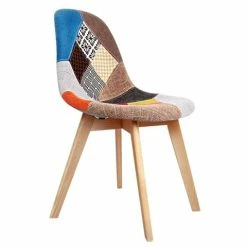 Artiss - Retro Beech Fabric Dining Chair Multi Set Of 2