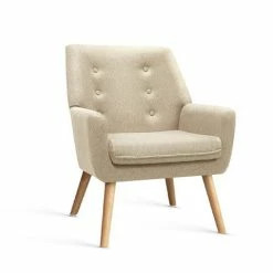 Artiss - Fabric Dining Armchair Beige