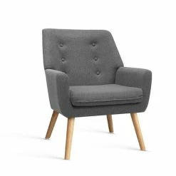 Artiss - Fabric Dining Armchair Grey