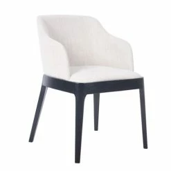 Cafe Lighting - Hayes Black Dining Chair Natural Linen