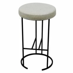 Cafe Lighting - Blackley Black Iron Kitchen Stool Li Natural