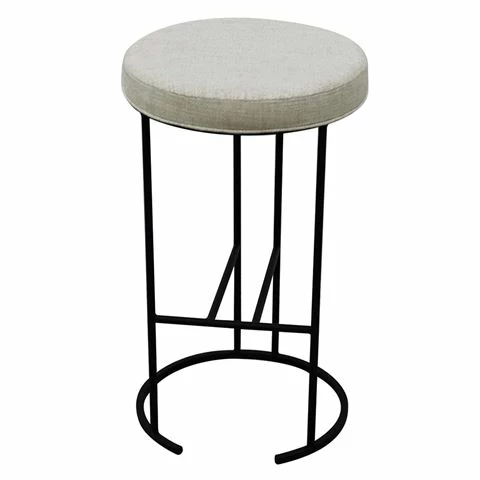 Cafe Lighting - Blackley Black Iron Kitchen Stool Li Natural