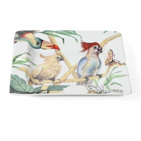 Luxe By Peter's - Porcelain Ashtray White/Tropical 19cm