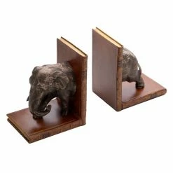 The Original Book Works - Elephant Bookends Bronzed Brn Pair