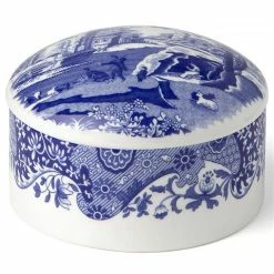 Spode - Blue Italian Round Trinket Box