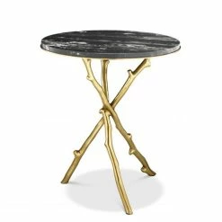 Vandenberg - Side Table Westchester Marble Top Gold Finish