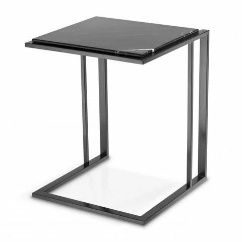 Vandenberg - Side Table Cocktail Black Marble Bronze Finish