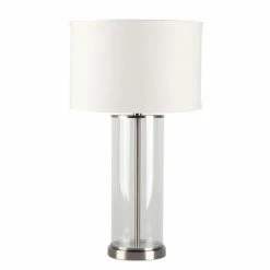 Cafe Lighting - Left Bank Table Lamp Nickel W White Shade
