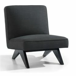 Cafe Lighting - Martyn Slipper Chair Linen Charcoal