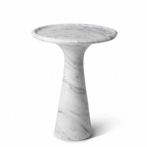 Vandenberg - Side Table Pompano Low White Carrera Marble