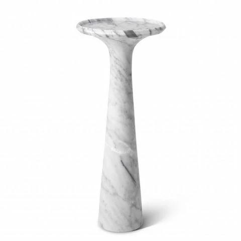 Vandenberg - Side Table Pompano High White Carrera Marble